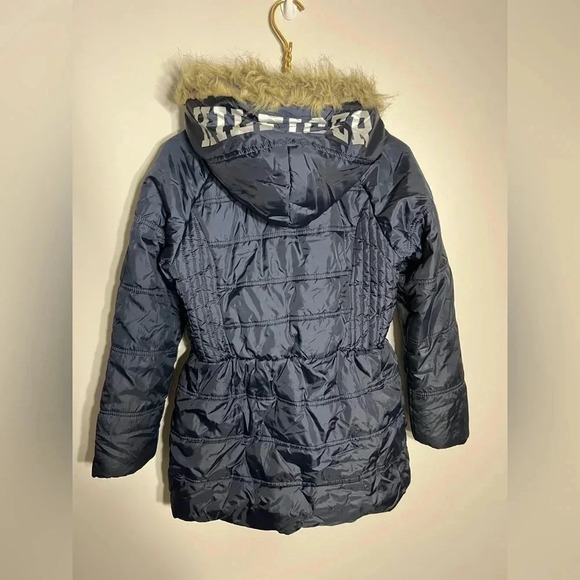 Girls, Tommy Hilfiger navy puffer coat size XL (16) - Picture 2 of 6